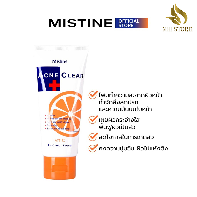 Mistine Acne Clear Facial Foam Thailand – Anti-Acne Cleanser, Oil Control, Moisturizing