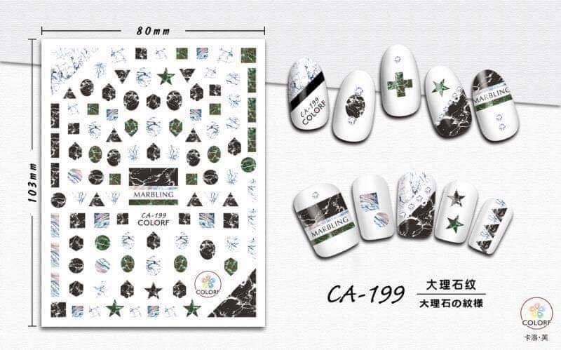 [HCM]Sticker dán móng 3D họa tiết xinh
