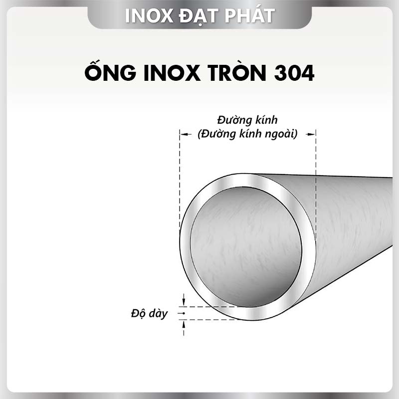 Ống Inox Tròn 304 phi 27.2 , Độ dày 1.2 , Dài 1m/1m2/1m5