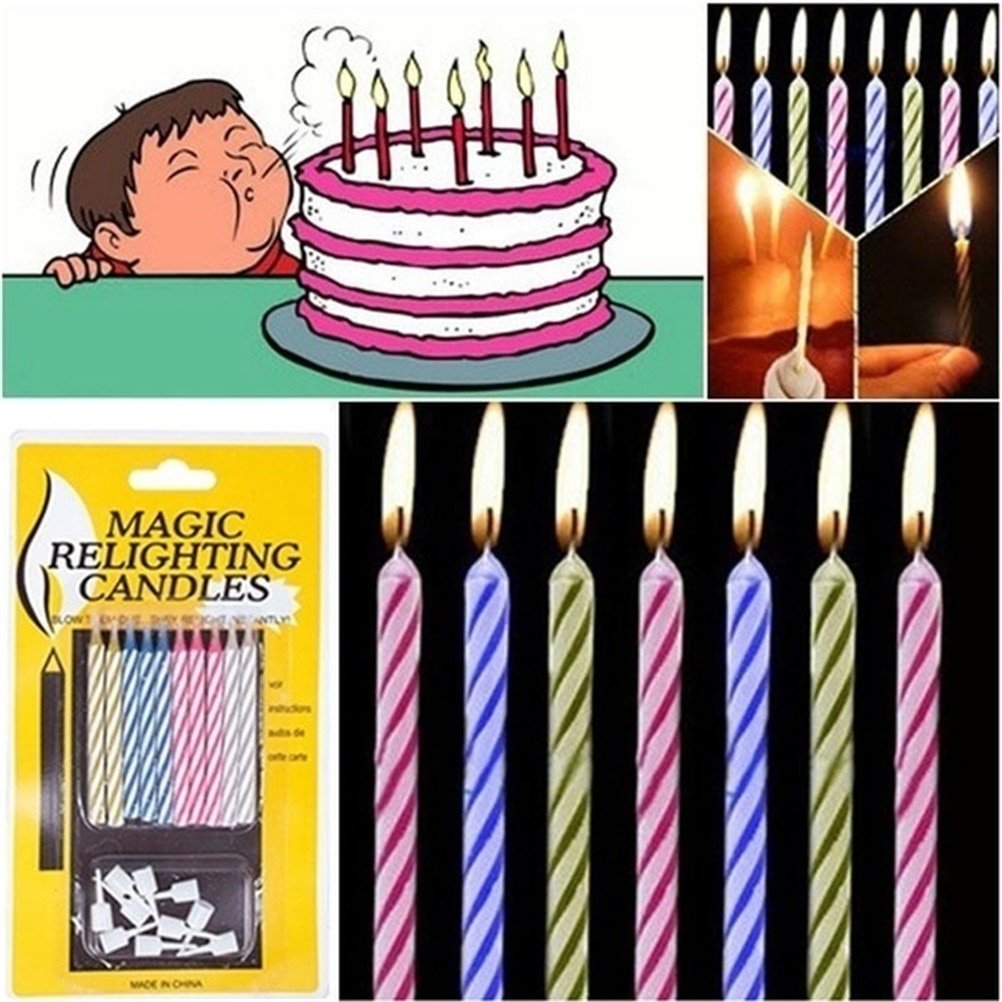 NẾN SINH NHẬT THỔI KHÔNG TẮT (MAGIC RELIGHTING CANDLES) TRANG TRÍ, SINH NHẬT