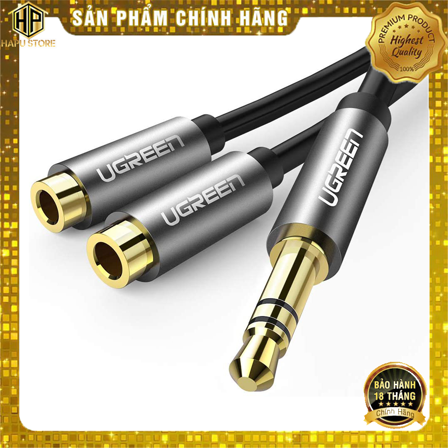 Cáp chia audio 1 ra 2 chuẩn 3.5mm ugreen 10532 chính hãng - hapustore