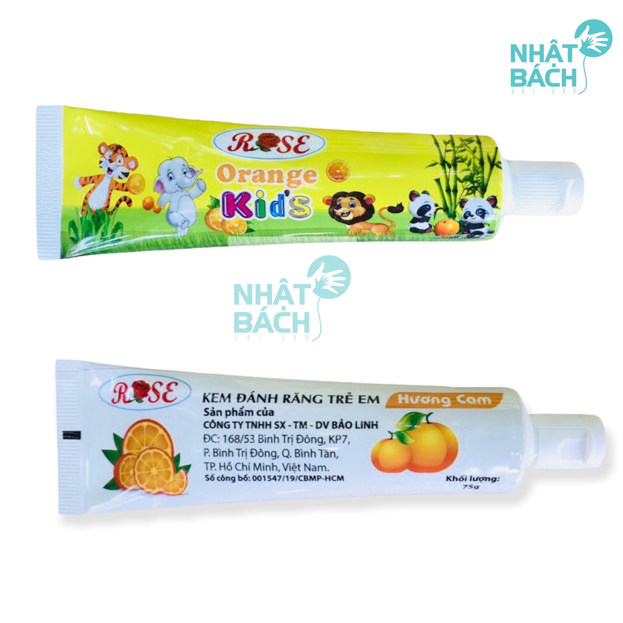KEM ĐÁNH RĂNG EM BÉ ROSE 75GR (Hương Dâu - Cam)