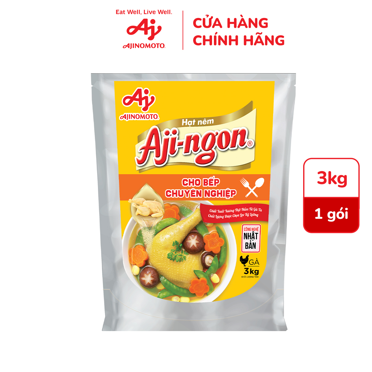 Gói Hạt Nêm Aji-ngon® Gà 3kg/Gói