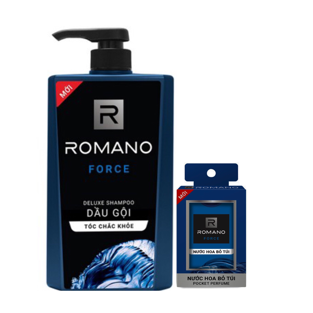 Dầu gội Romano Force 650ml+ nước hoa bỏ túi 18ml