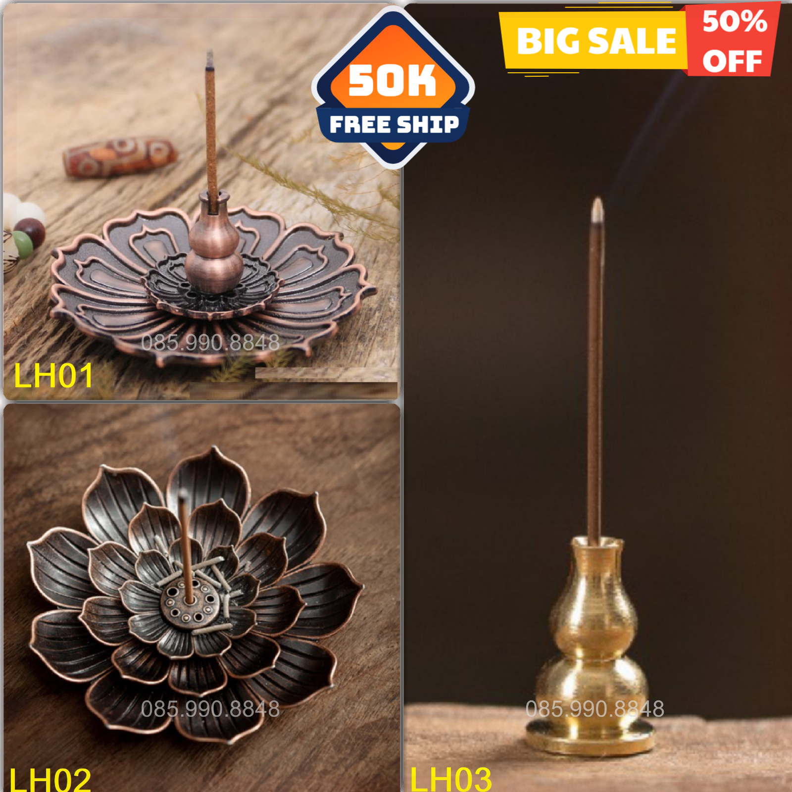 Chân đế cắm trầm hương, Hương vòng, Hương que - Nhỏ gọn, tiện dụng, đẹp lãng mạn