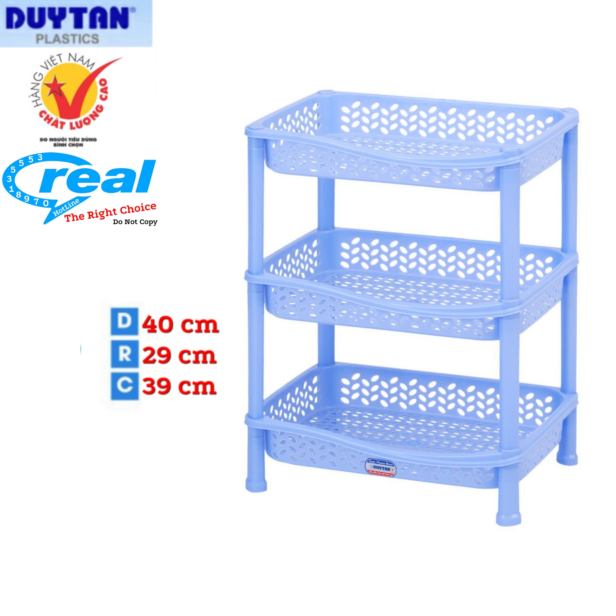 [HCM]KỆ CHÉN NHỰA DUY TÂN 3 TẦNG NHỎ ( 39.5 x 28.5 x 39 cm )