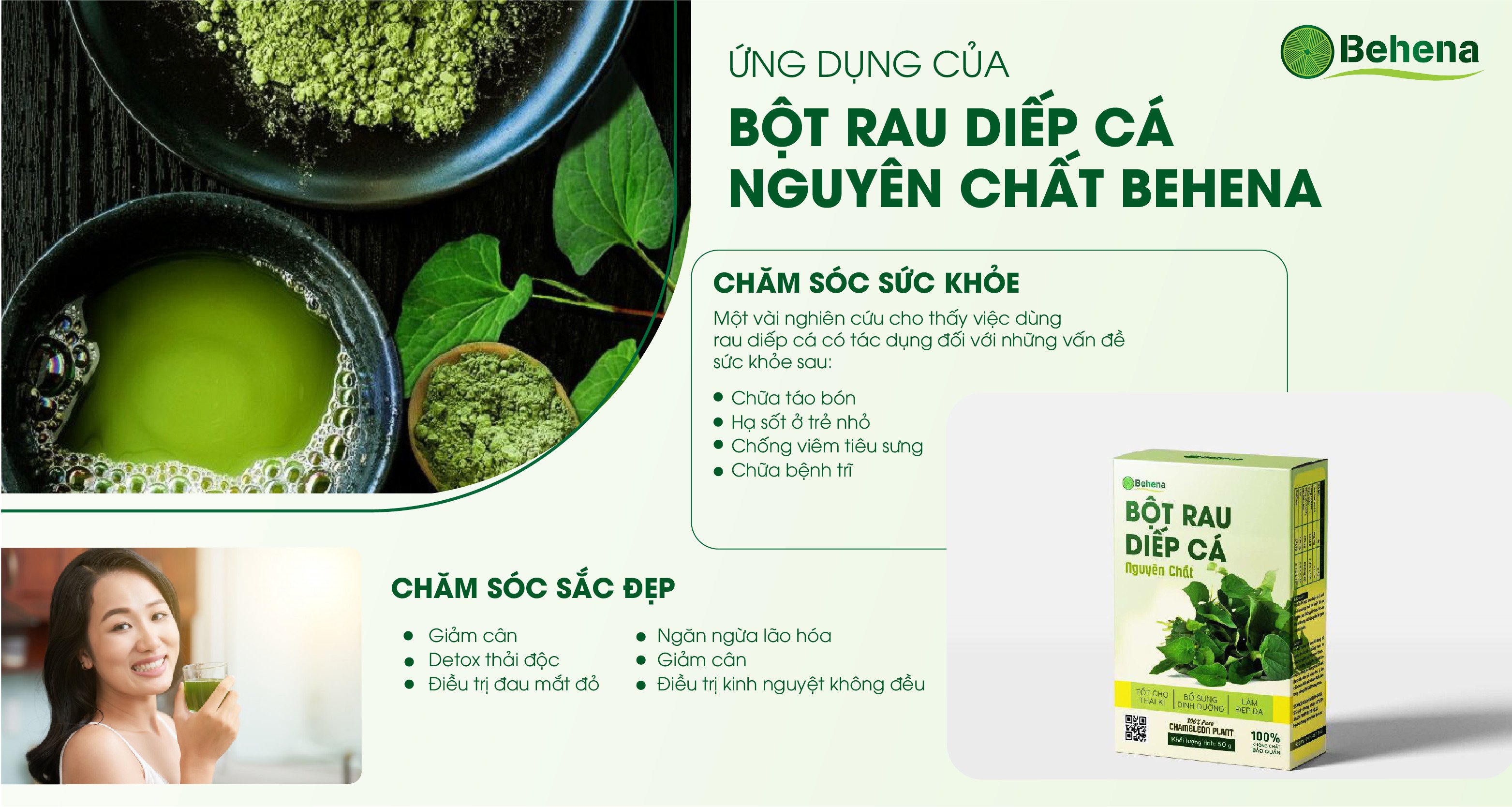 BỘT RAU DIẾP CÁ BEHENA - LIÊN KẾT XANH