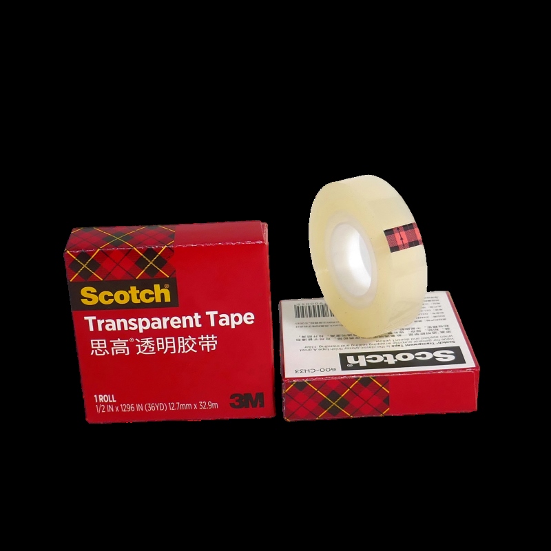3M600 Scotch transparent tape 1/2 single-sided paint ink adhesion test stationery tape 12.7x32.9M
