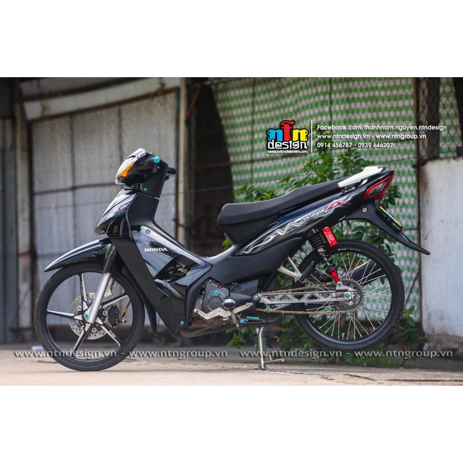 Tem rời Wave Alpha 110 - mẫu lửa xám trắng đen 2023