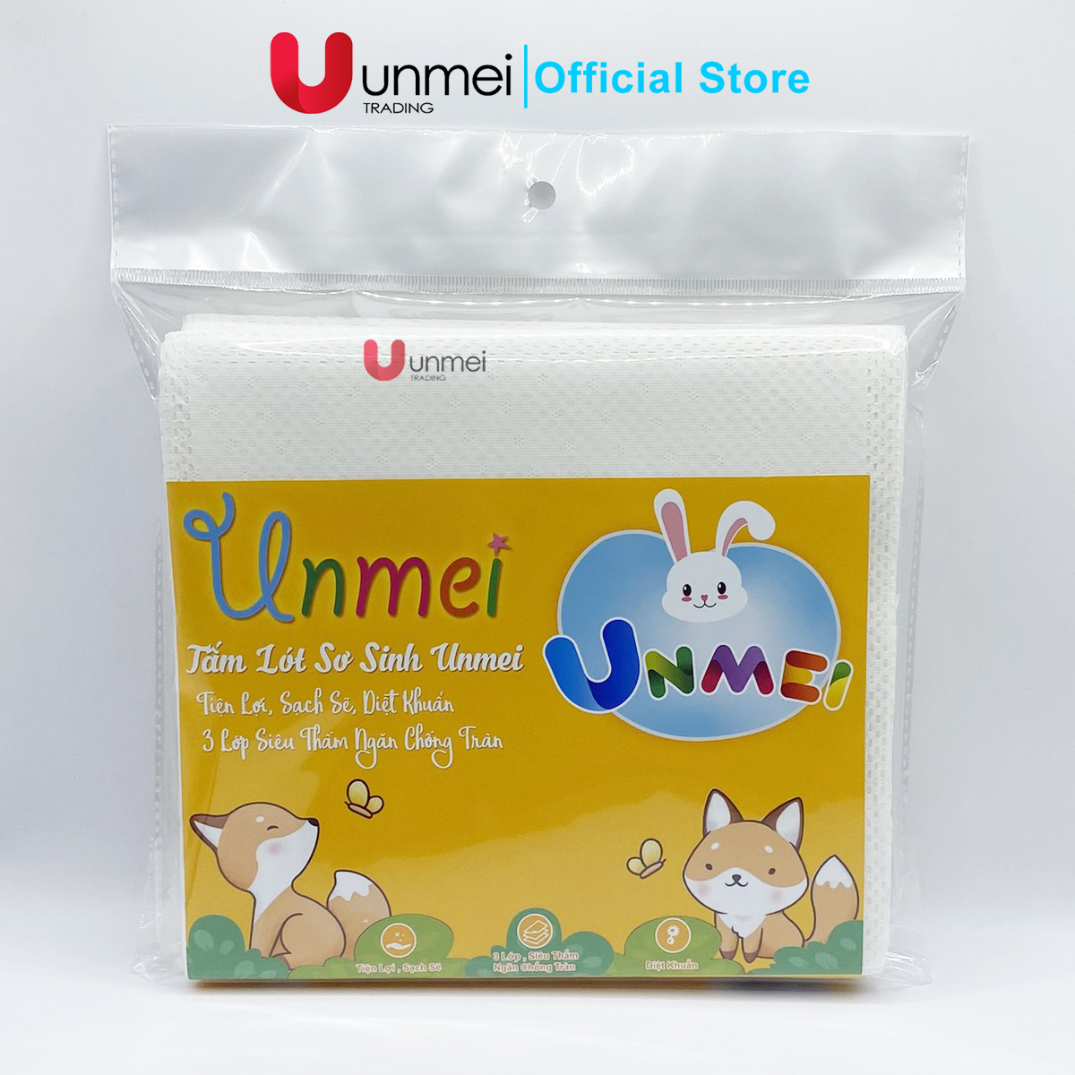 Tã lót, giấy lót, tấm lót xu cho bé sơ sinh unmei