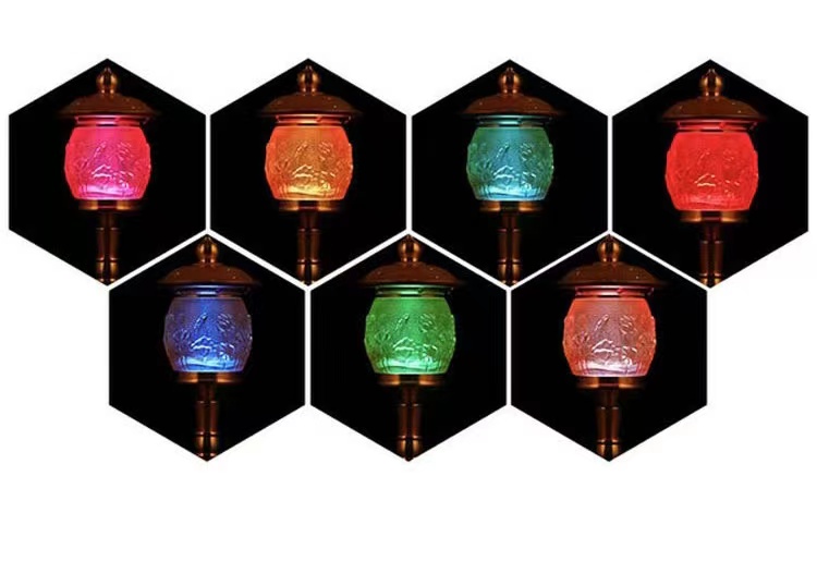 CẶP 2 CÂY ĐÈN LED HOA SEN LƯU LY THỜ CÚNG TRANG TRÍ