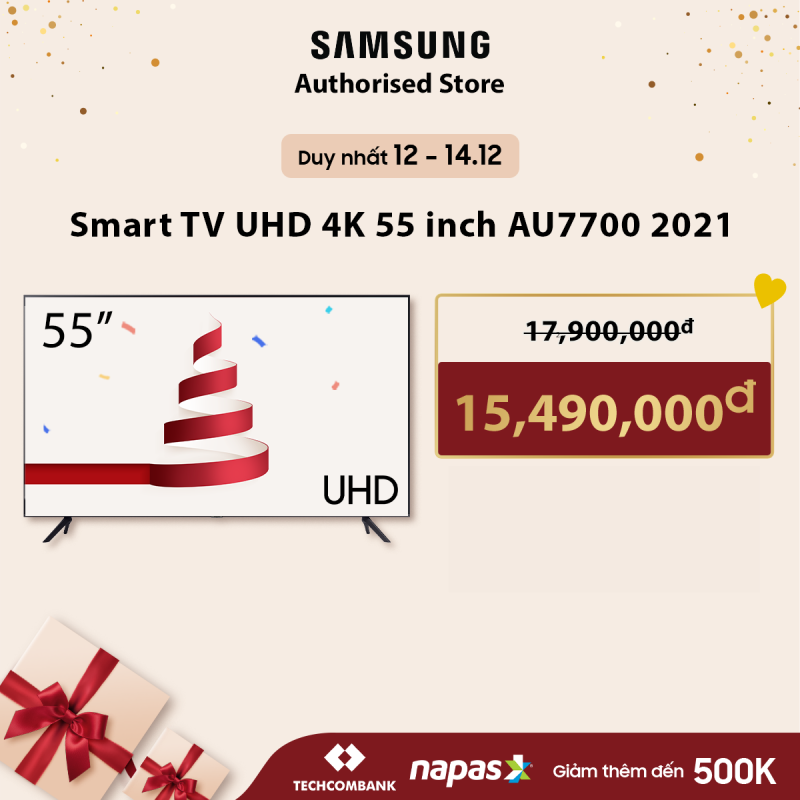 Bảng giá 55AU7700 - Smart Tivi Samsung UHD 4K 55 inch AU7700 2021