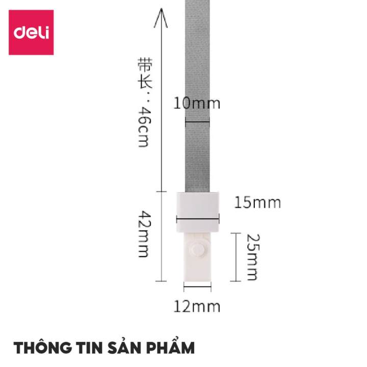 Dây Đeo Thẻ Học Sinh Nhân Viên Deli Thẻ Dây Thẻ Móc Trong Suốt Bảng Tên Bao Đựng Thẻ Sinh Viên Giá Rẻ - Hình ảnh 4