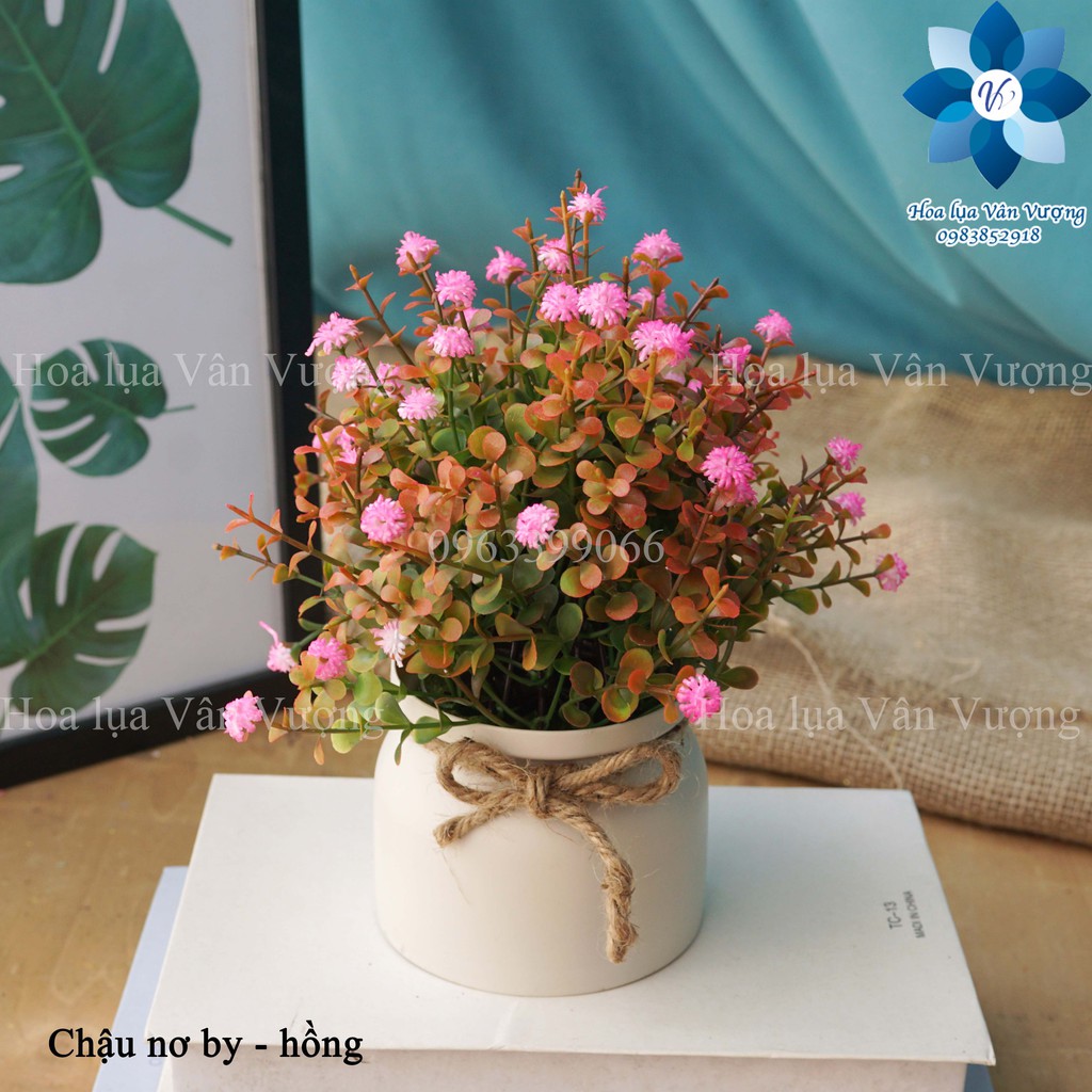 Hoa giả 🌺freeship🌺 chậu hoa nhựa để bàn