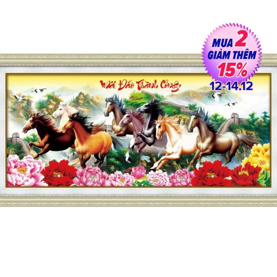 Tranh thêu chữ thập MÃ ĐÁO THÀNH CÔNG 88947 Kích thước 101x48cm Siêu Thị Tranh Thêu