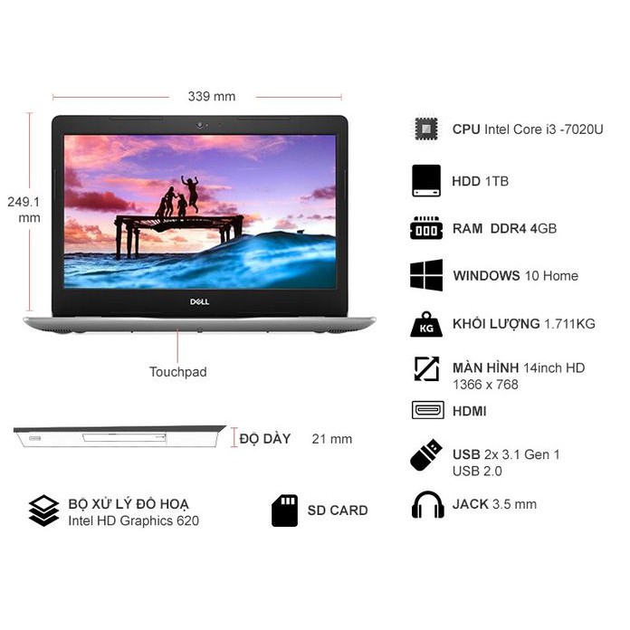Laptop Dell Inspiron 3481 (030Cx1)