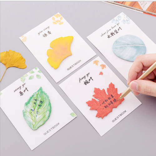 GIẤY NOTE HÌNH CHIẾC LÁ NHIỀU MÀU SẮC XINH XẮN