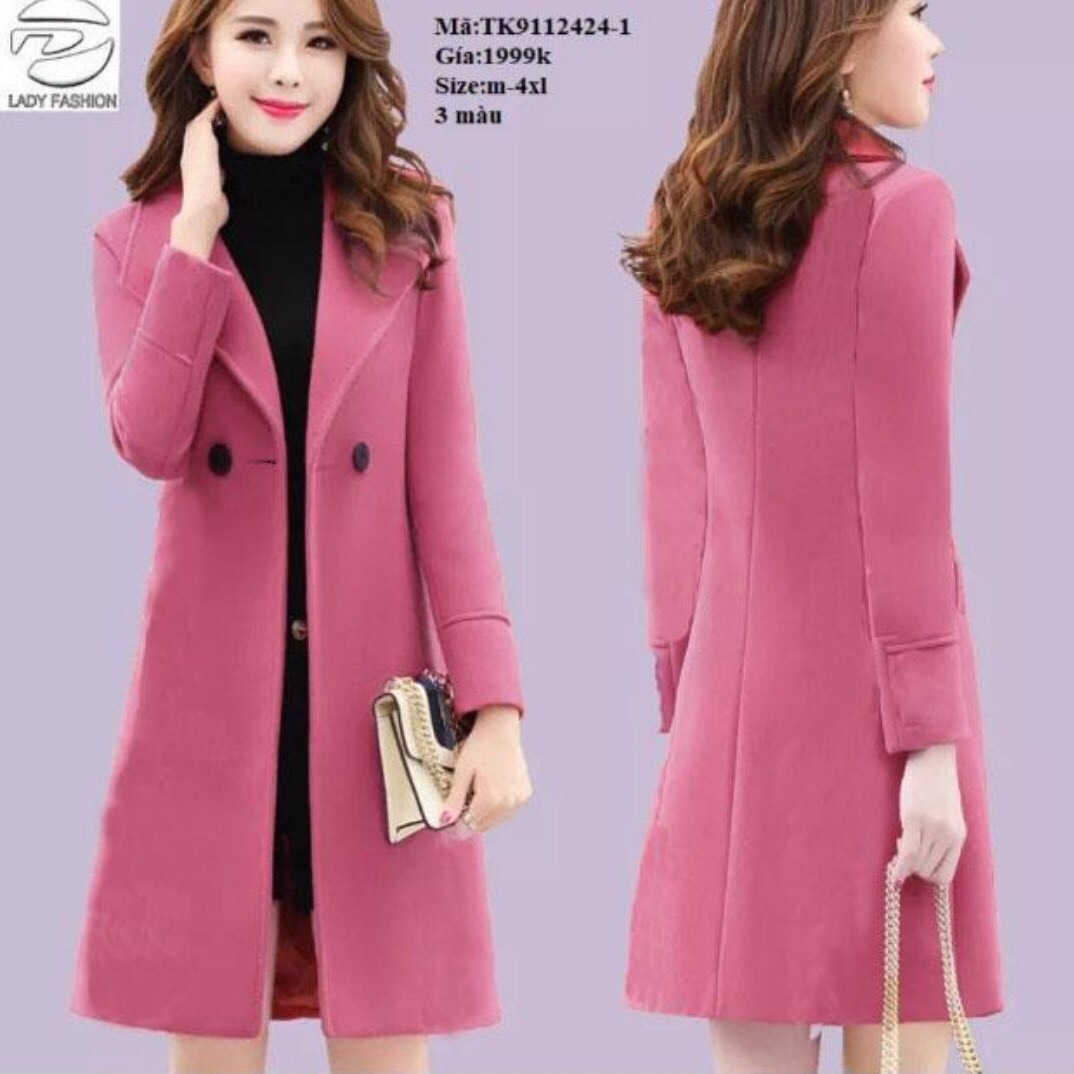 [HCM]Áo khoác nữ form dài cổ vest cực xinh