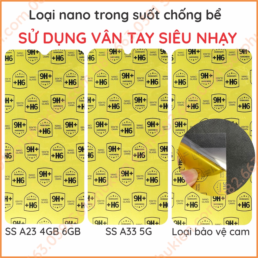Dán cường lực màn hình samsung a23 4gb 6gb , a33 5g dẻo nano