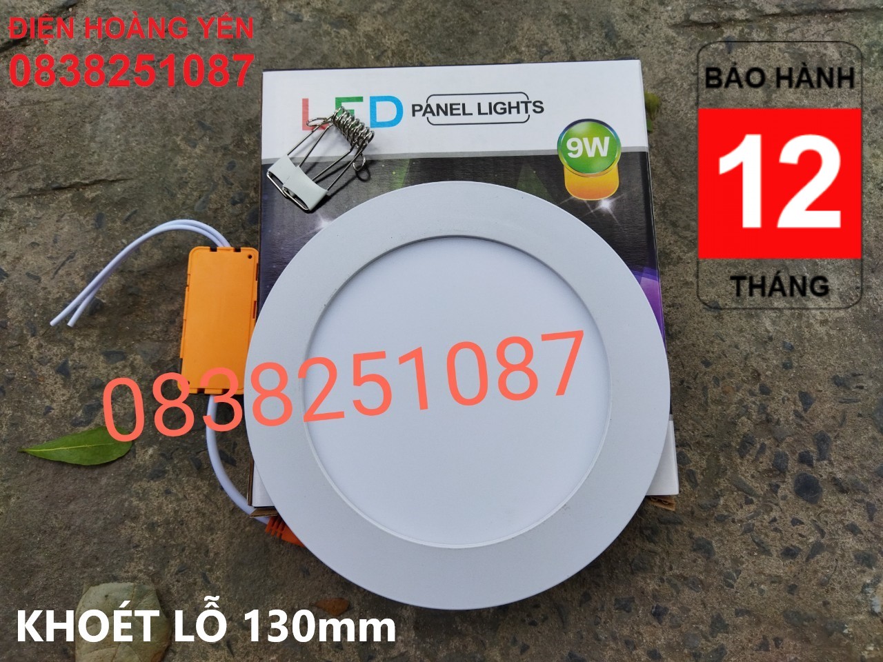 Combo 6 bộ Đèn Led Downlight âm trần tròn ánh sáng trắng khoét lỗ 130mm bảo hành 12 tháng