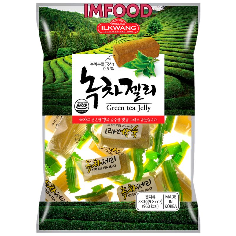 Kẹo trà xanh hàn quốc, kẹo trà xanh dẻo ilkwang 280g
