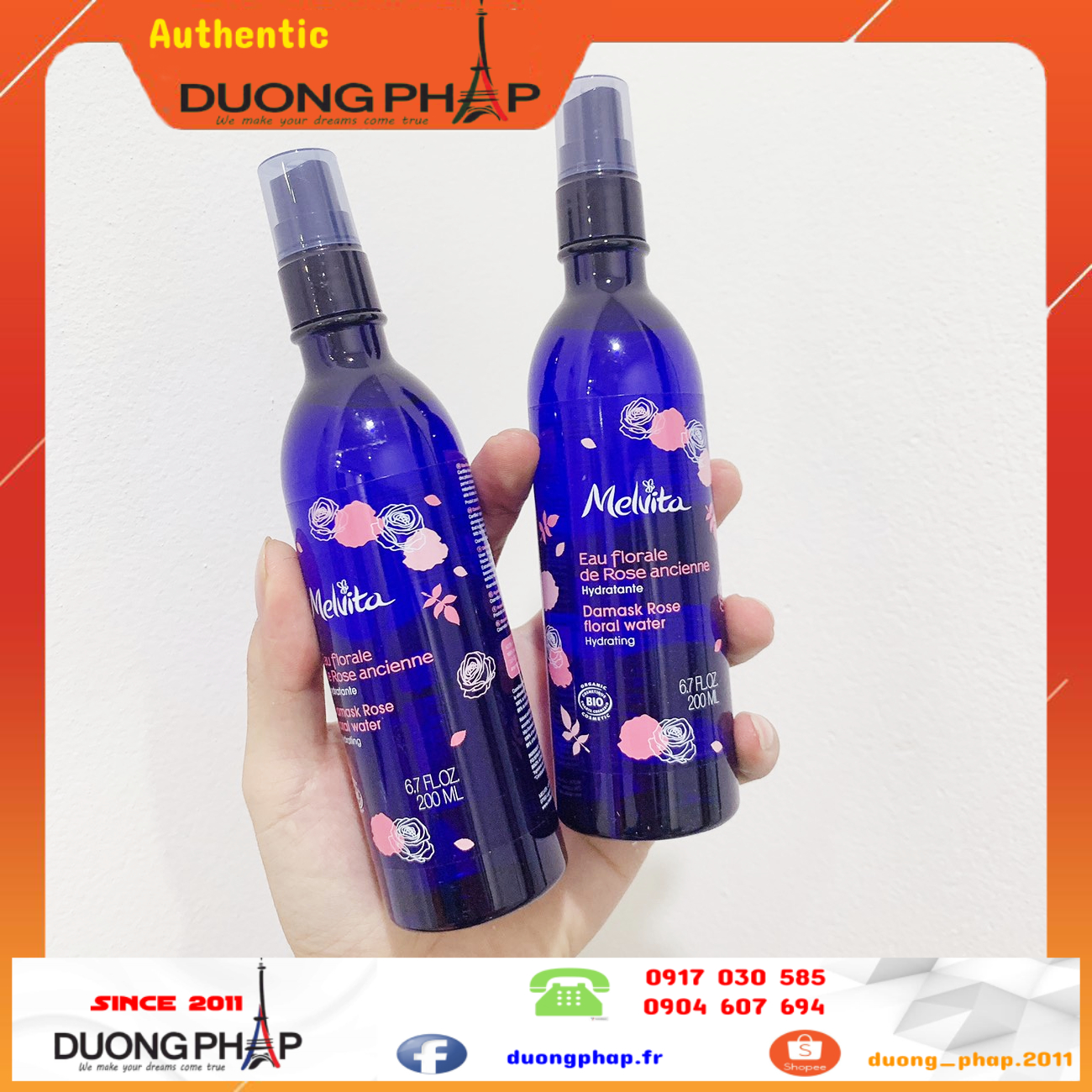Nước hoa hồng Melvita Rose 200ml