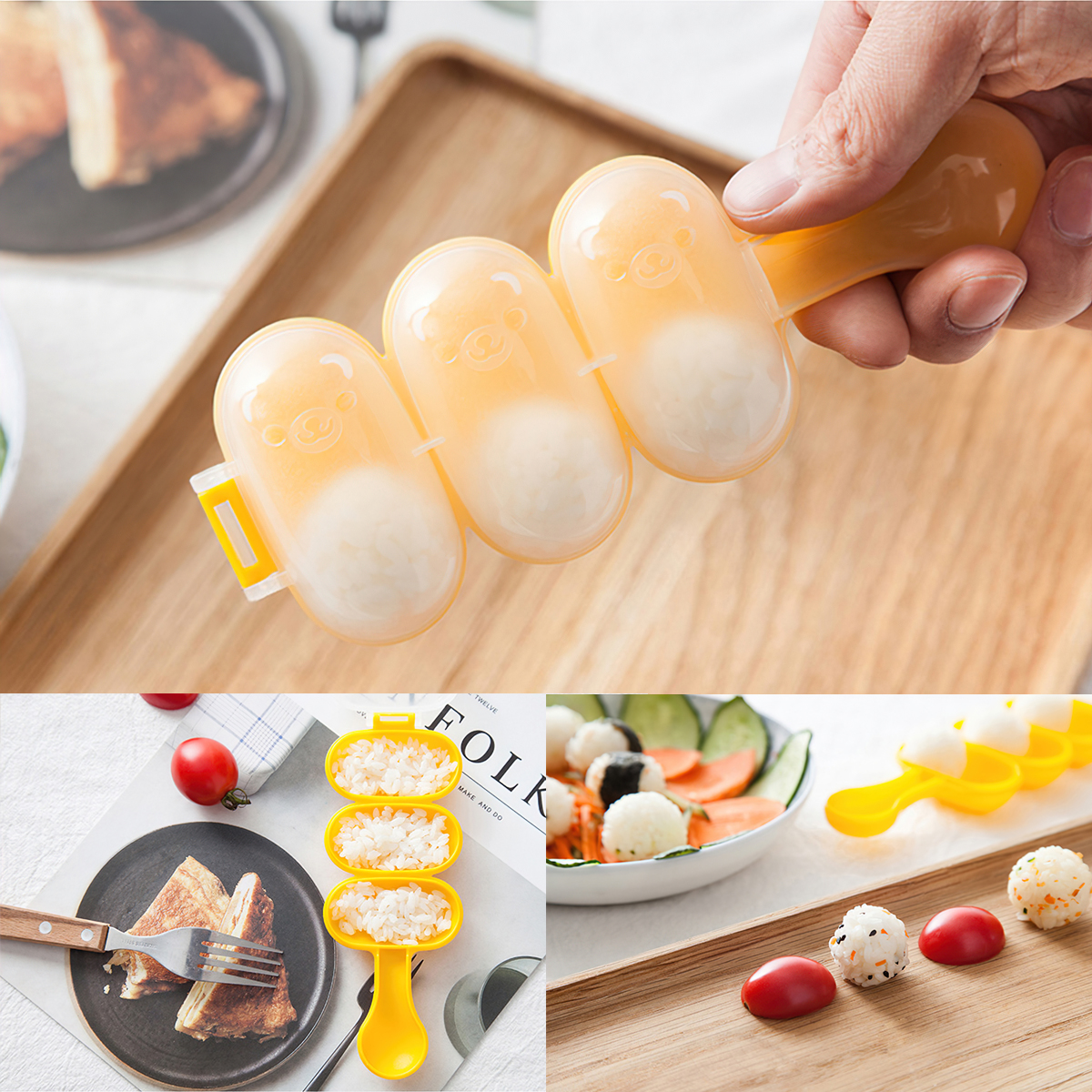 Rice shake set with rice balls filled with spoons