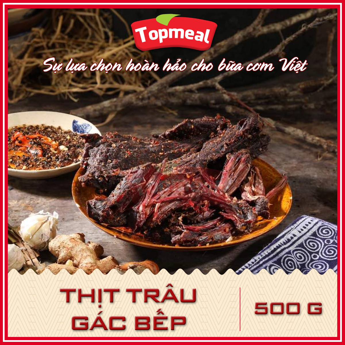 HCM - Thịt trâu gác bếp (500 g) - [Giao nhanh TPHCM]