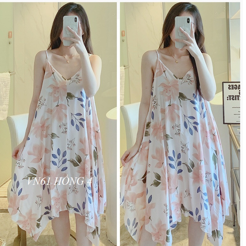 Váy 2 Dây Lanh Mặc Nhà VN61