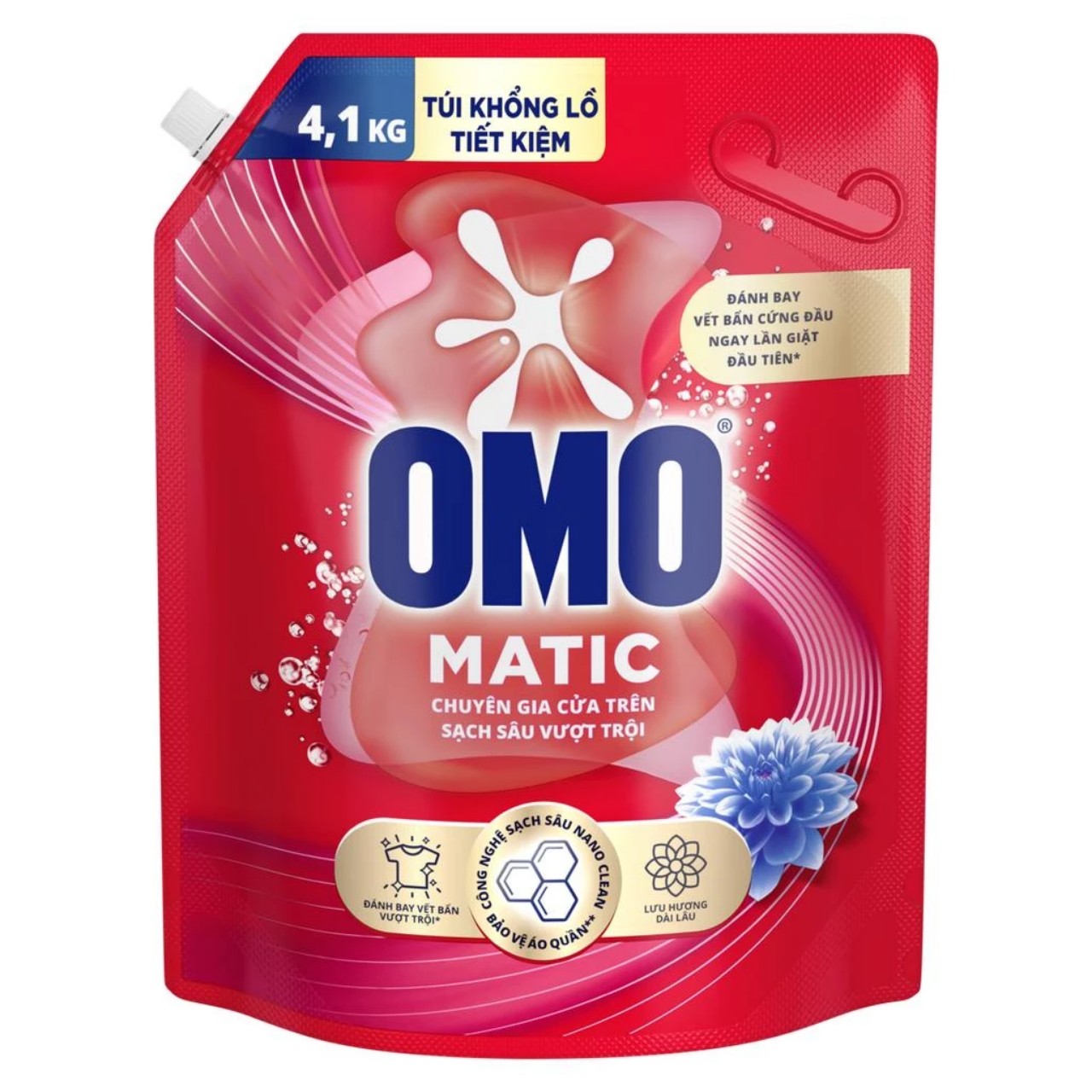 Nước giặt OMO Matic 4,1kg/túi dành cho cửa trước và cửa trên