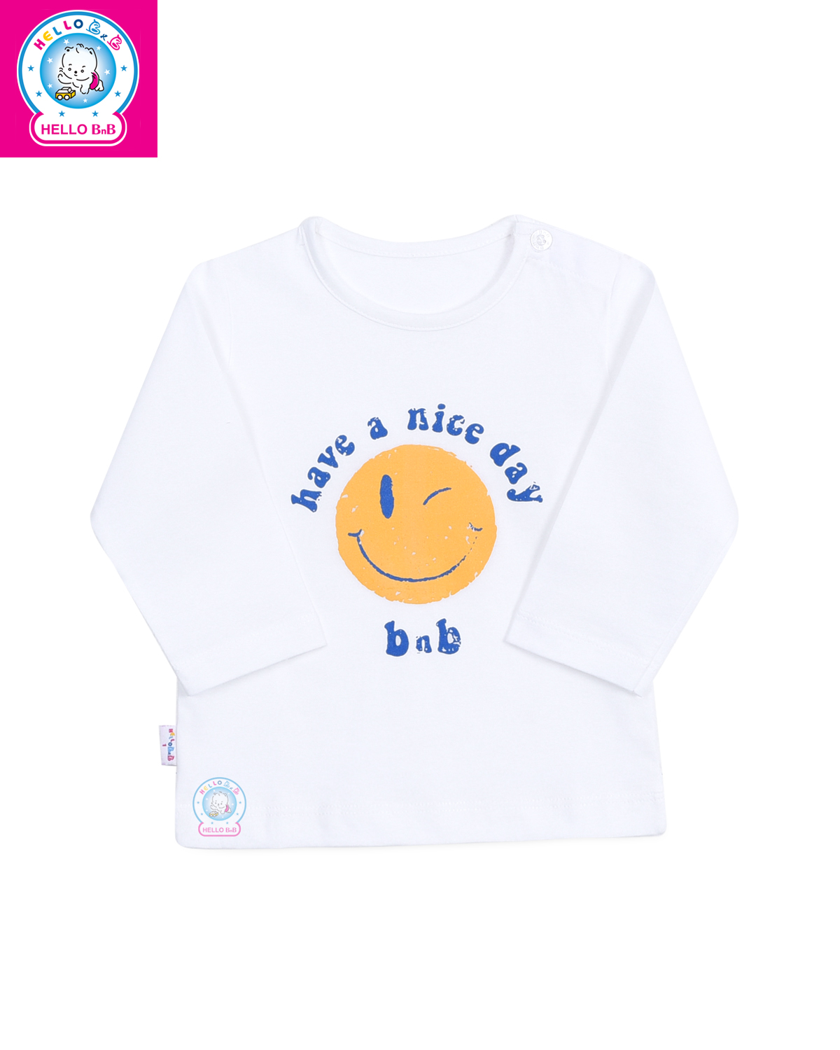 Áo nút vai trắng tay dài AL0013 (Hình in ngẫu nhiên) - HELLO BB