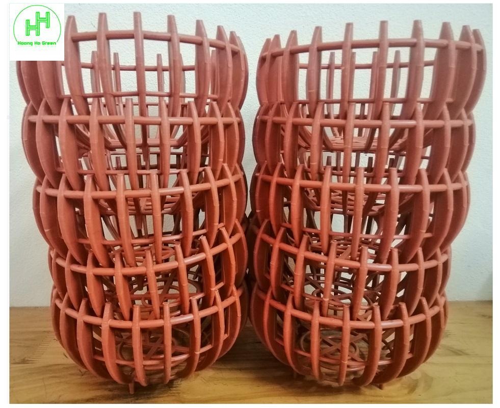 5 Chậu nhựa Giả Bí trồng Lan Fi20 - Màu Cam Chất liệu nhựa nhẹ, khó vỡ và dễ dàng lau chùi khi bị bám bẩn, cho thời gian sử dụng lâu dài