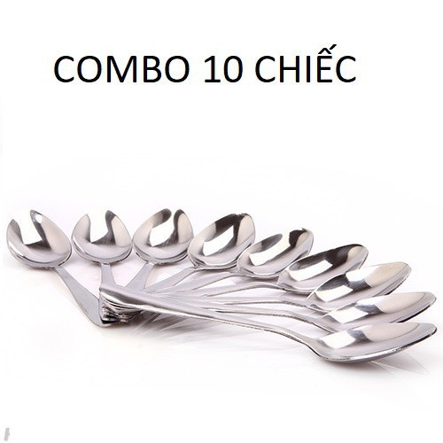Combo 10 muỗng canh inox dài -siêu bền đẹp