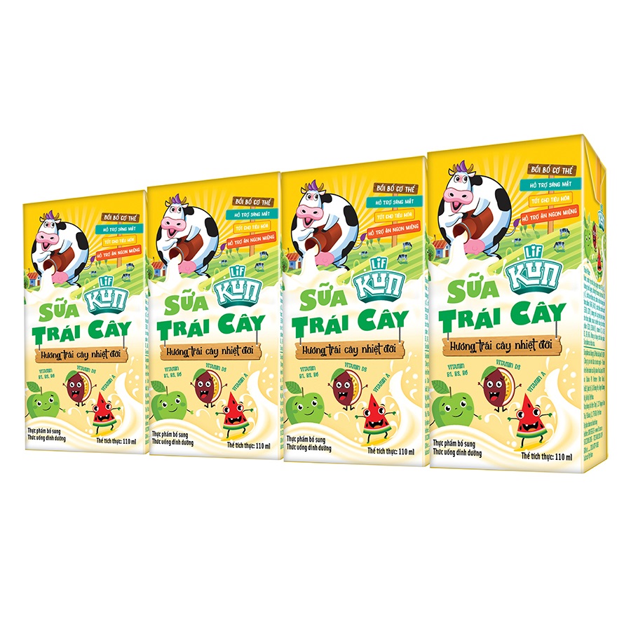Thùng 48 hộp Sữa Trái Cây Kun 110ml