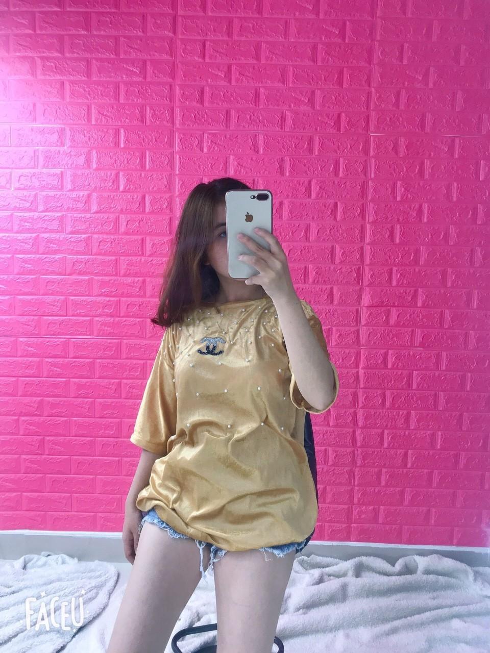 [HCM]ÁO THUN NHUNG POM RỘNG GIẤU QUẦN