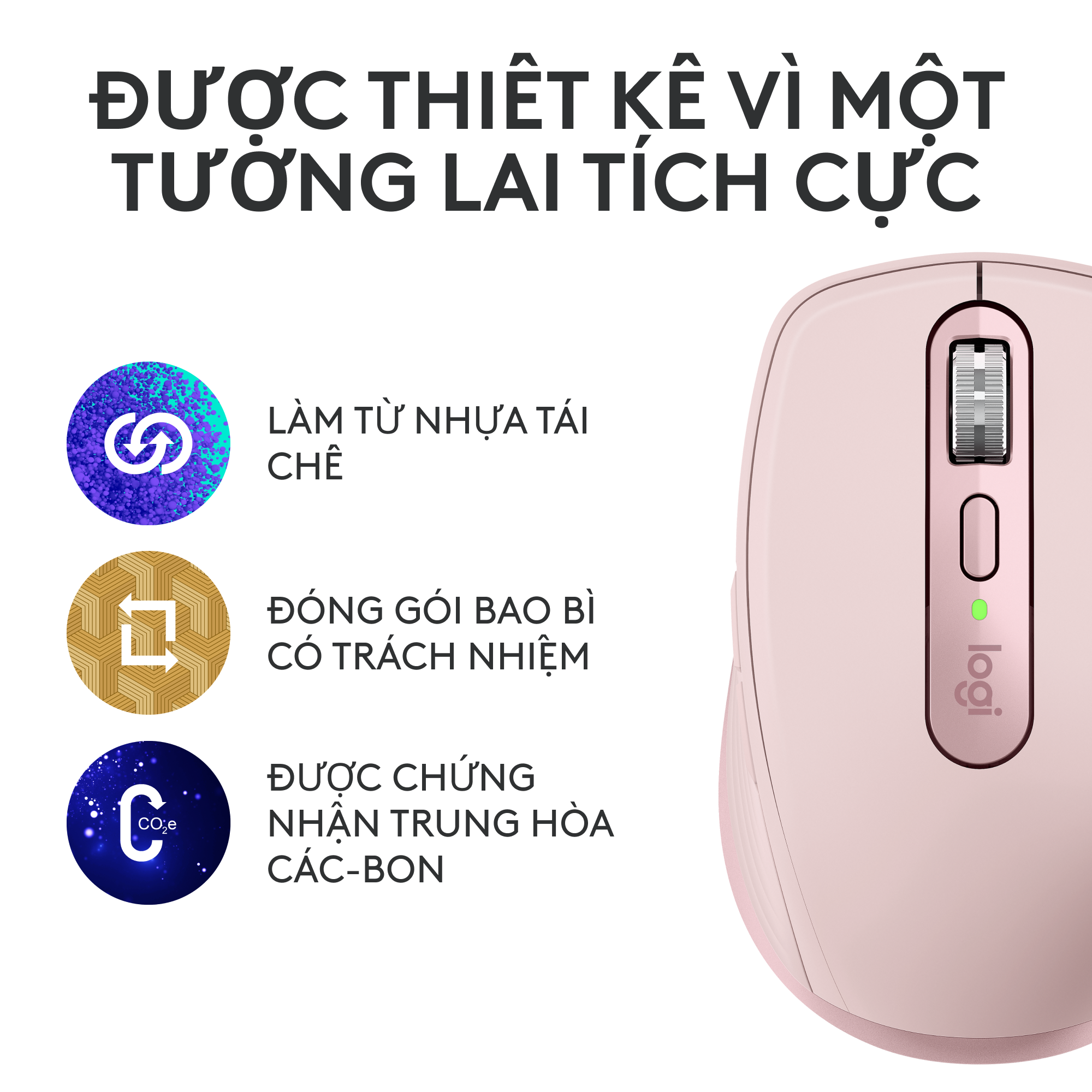 Chuột không dây Logitech MX Anywhere 3S Silent - Cuộn nhanh, 8000 DPI, lướt trên mọi bề mặt, USB C, Bluetooth, Windows PC, Linux, Chrome, Mac