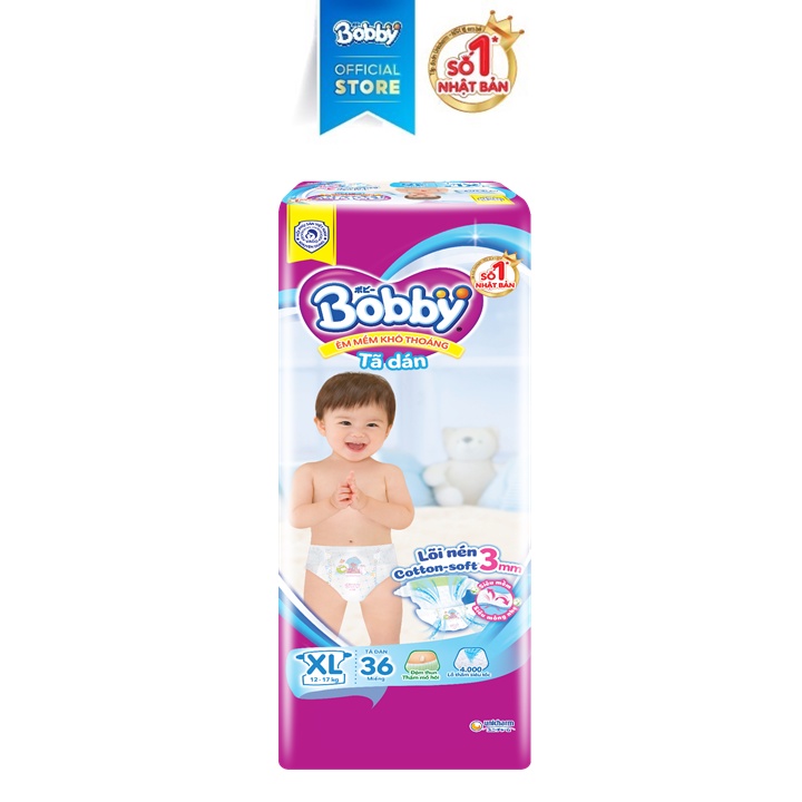 Tã dán Bobby Siêu Thoáng XL36