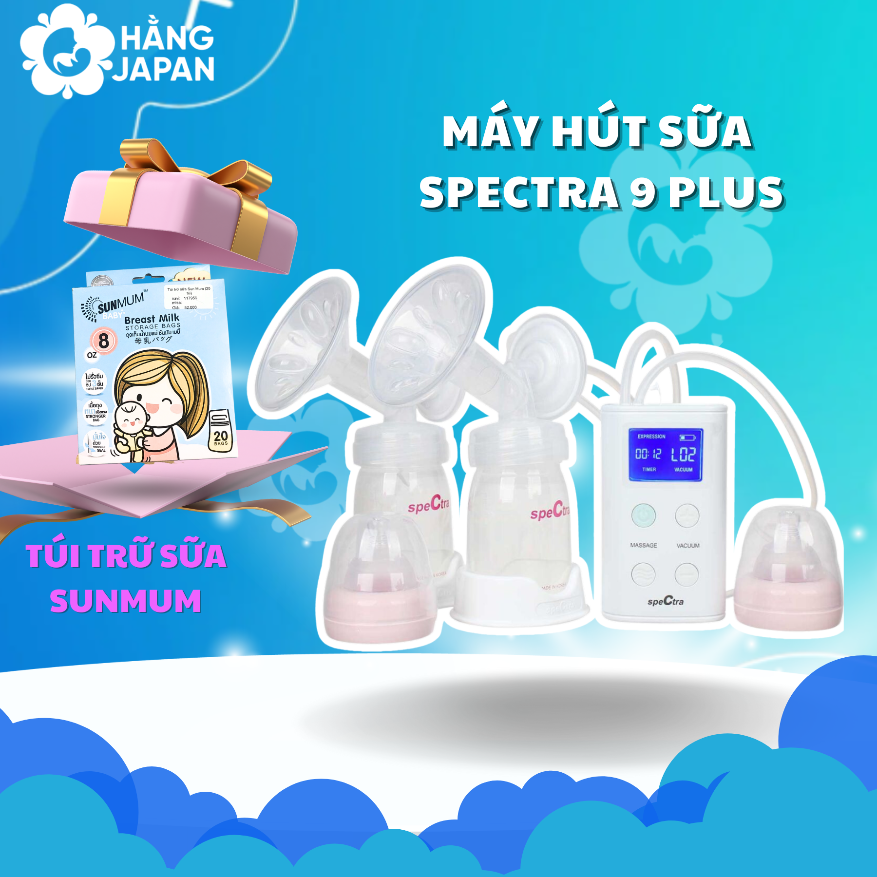 Máy hút sữa điện đôi Spectra 9 Plus - Bảo Hành 12 Tháng