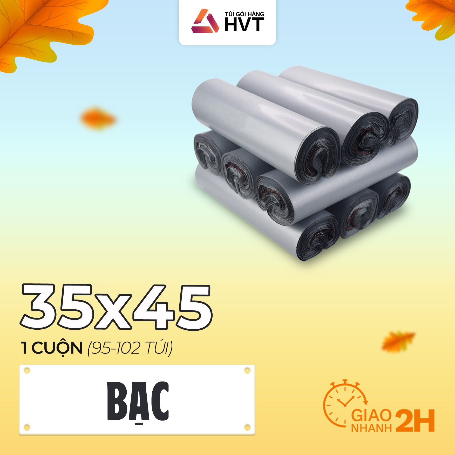 [Mua 2 giảm 5%] Túi gói hàng size 35x45 (100 túi) niêm phong tự dính NHỰA HVT, Túi đóng hàng chuyển phát nhanh, túi in đơn không phai mực có keo sẵn