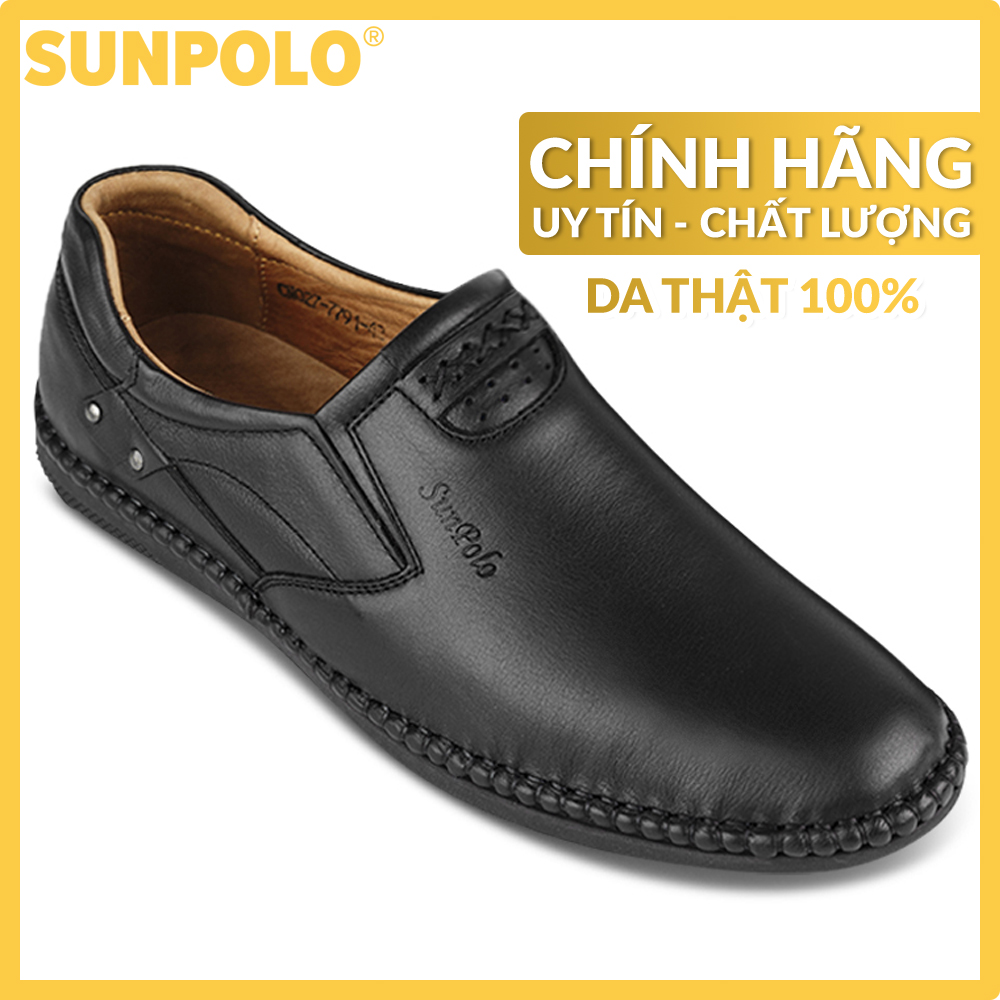 Men Loafer Leather Shoes SUNPOLO SU027DN Big Size 45, 46 (Black, Brown)