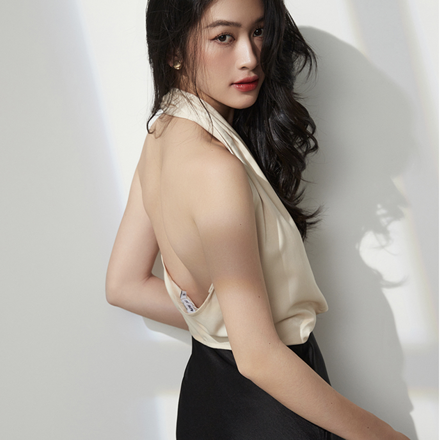 Áo Maybi lụa cổ đổ chéo