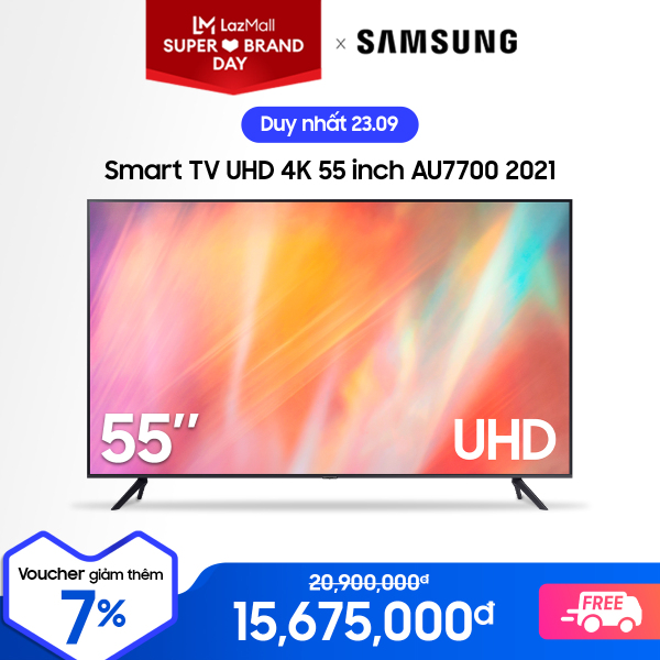 Bảng giá Smart TV Samsung Crystal UHD 4K 55 inch AU7700 2021