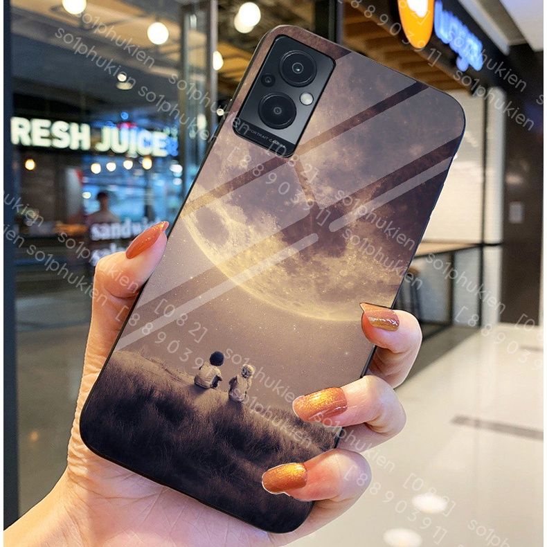 Ốp lưng oppo reno 7z 5g / reno 7 4g / reno 8 4g oppo reno 8z 5g mặt lưng ép kính in hình phi hành gia