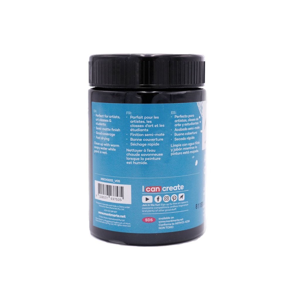 Màu Acrylic Mont Marte Đen, Trắng 300ml