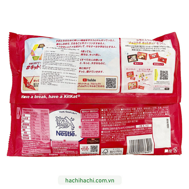 Bánh socola Kitkat Chocolate của Nhật gói 13 thanh mini