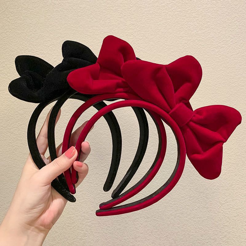 CC35 Cài tóc băng đô nữ bờm MICKEY nơ đỏ