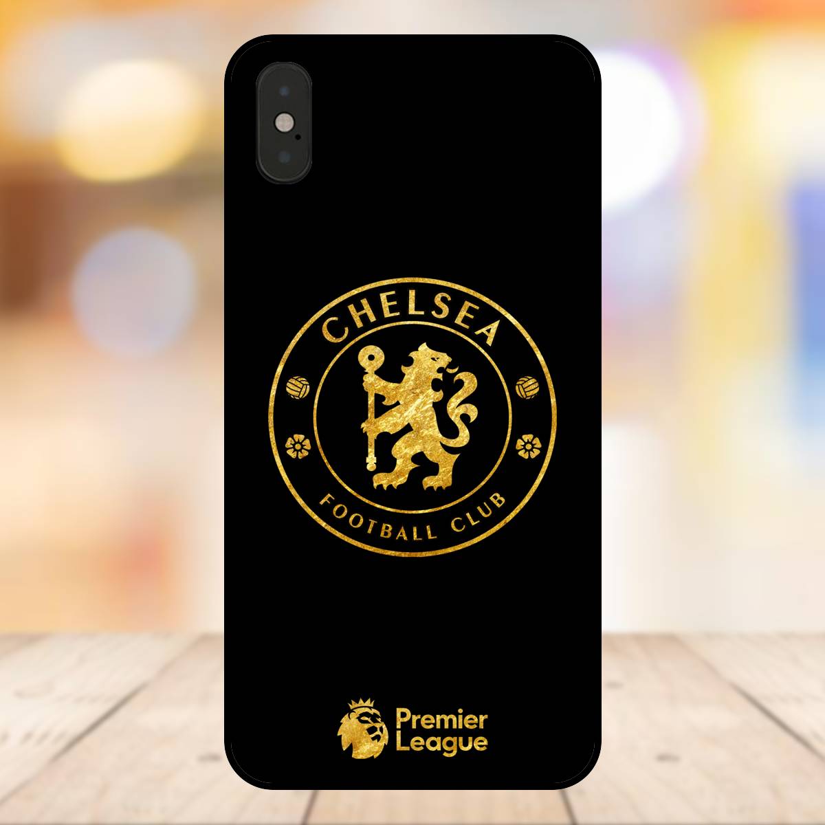 Ốp lưng điện thoại iPhone Xs Max viền đen CLB Bóng Đá Chelsea