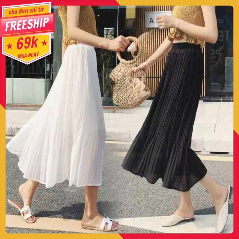 Chân váy xếp ly dáng dài ( hình thật + video )