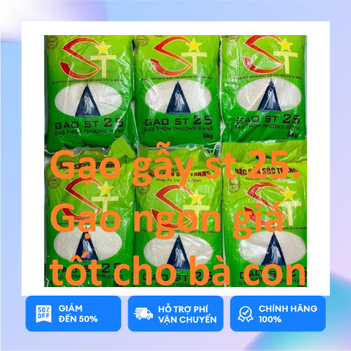 Gạo gẫy ST 25 giảm giá 12000/kg túi 5kg - gạo thơm st25