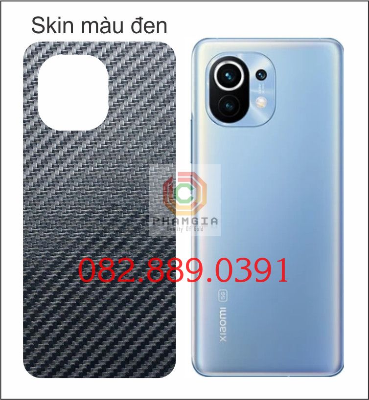 Miếng dán mặt lưng skin carbon Xiaomi Mi 11 / Mi 11 pro